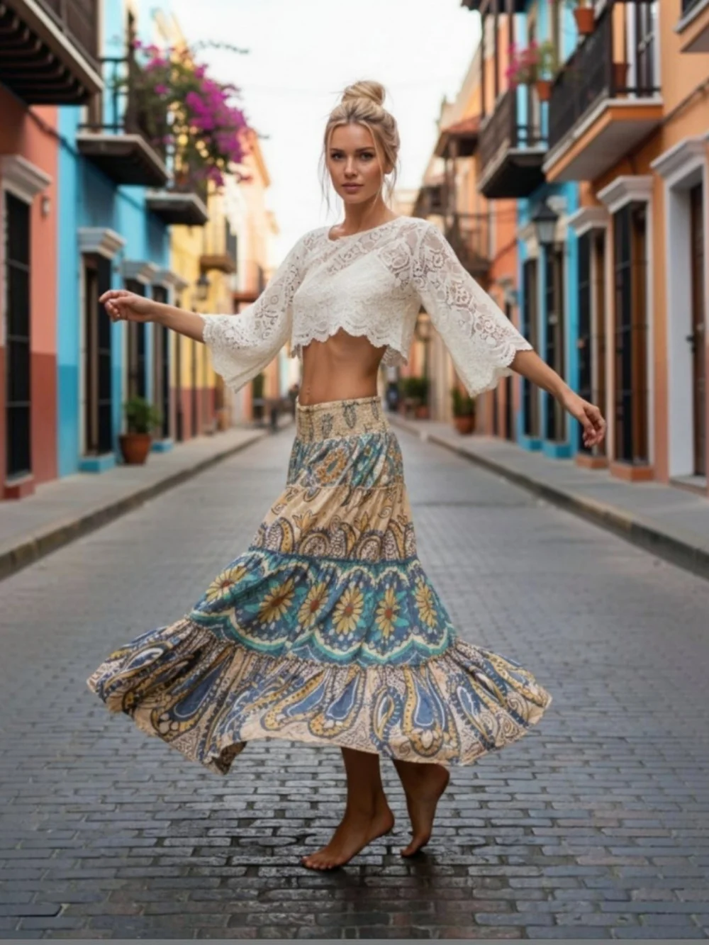 RARE! HTF! Highly Sought After! Free People Super Thrills Convertible Maxi Skirt